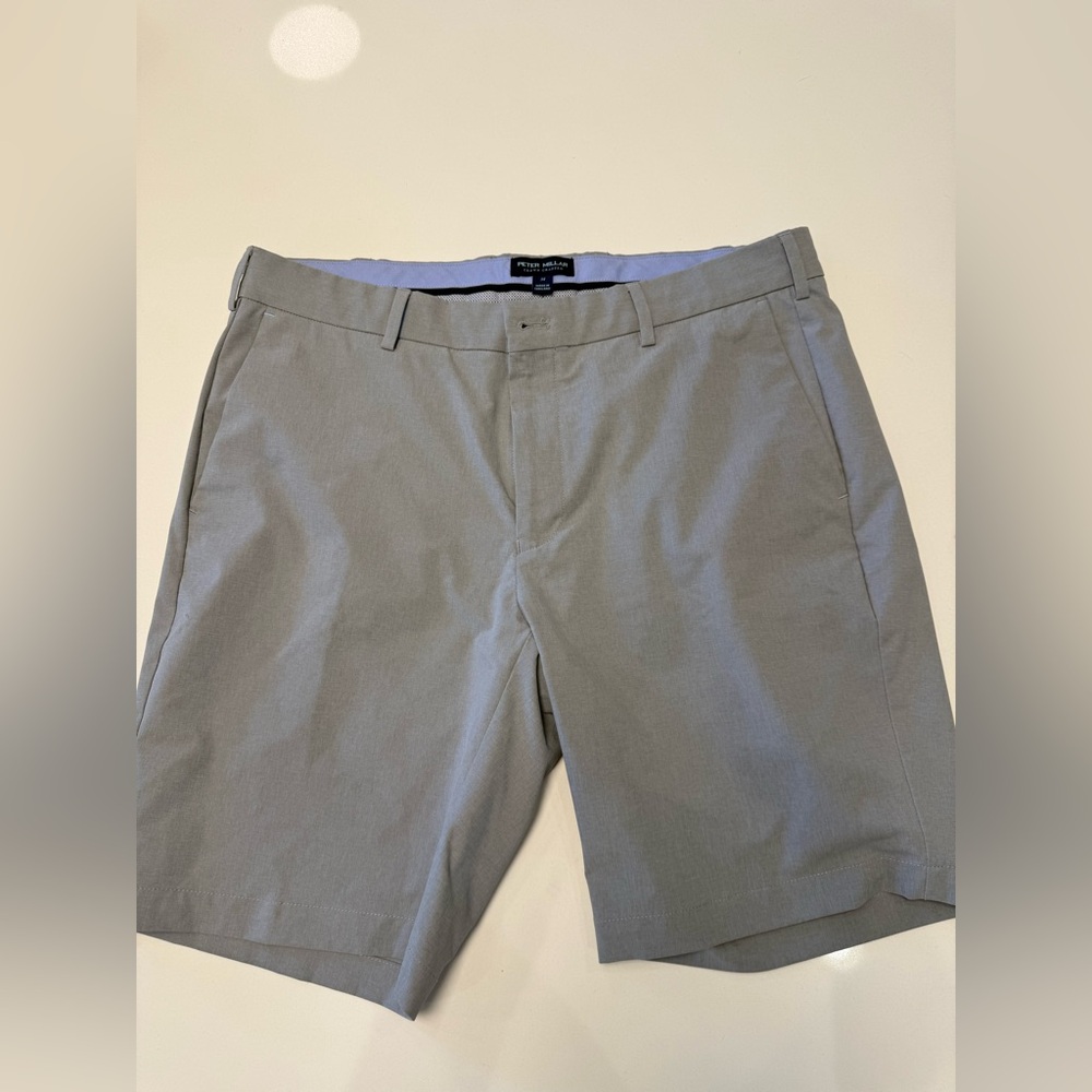 Peter Millar Light Gray Surge Performance Flat Front Shorts - Picture 5 of 8